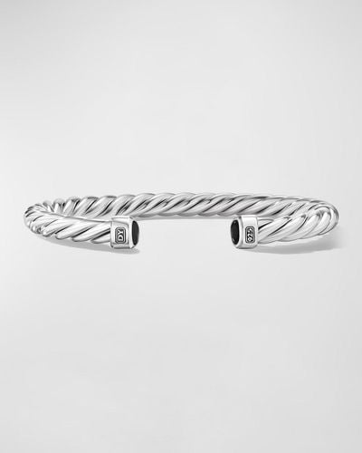 David Yurman Cable Cuff Bracelet In Silver, 6mm - Metallic