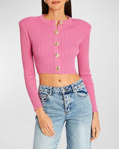 retroféte Laurel Cropped Knit Jacket - Pink