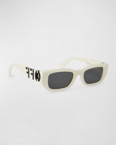 Off-White c/o Virgil Abloh Fillmore Acetate Rectangle Sunglasses - Metallic