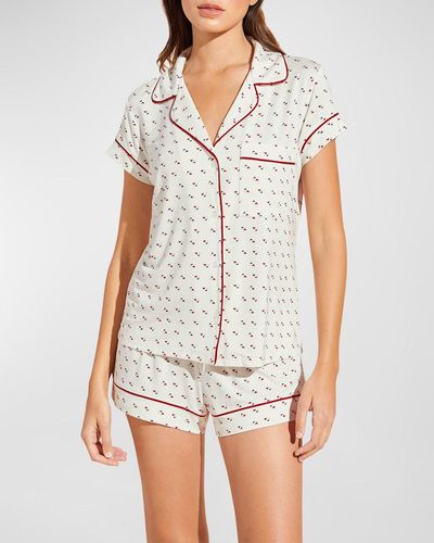 Eberjey Sleep Chic Short Jersey Pajama Set - White