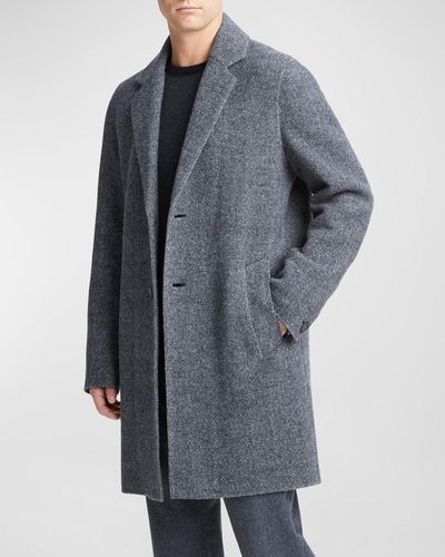 Vince Herringbone Splittable Classic Coat - Gray