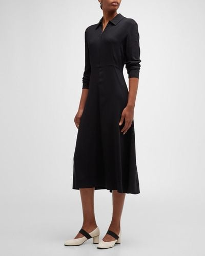 Co. Long-Sleeve Midi Shirtdress - Black