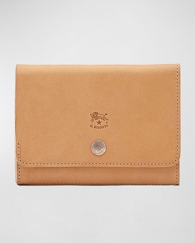 Il Bisonte Leather Snap Wallet - Natural