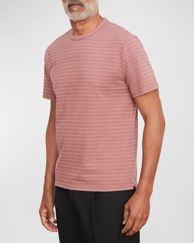 Vince Garment-dyed Fleck Stripe T-shirt - Pink