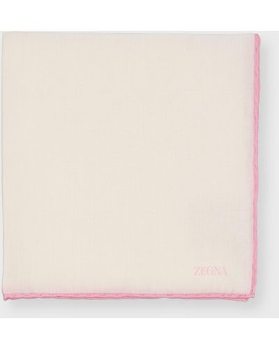 Zegna Solid Cotton-Silk Pocket Square - Natural