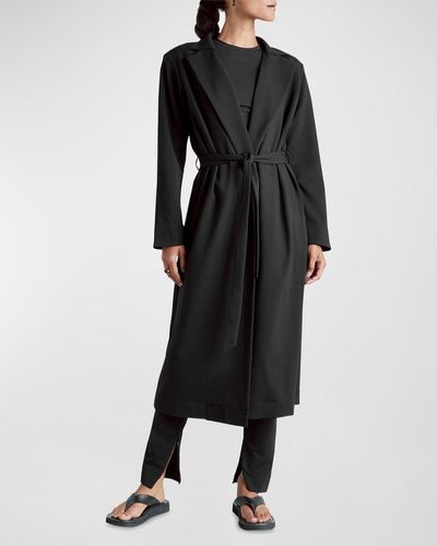 Splendid X Kate Young Wool-Blend Wrap Coat - Black
