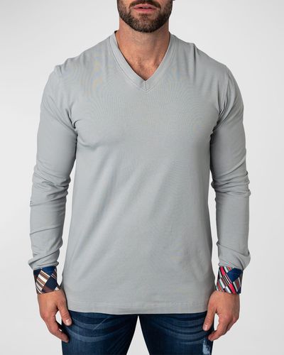 Maceoo Edison V-neck Shirt - Gray