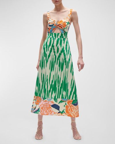 Figue Annette Twisted Cutout Sleeveless Maxi Dress - Green