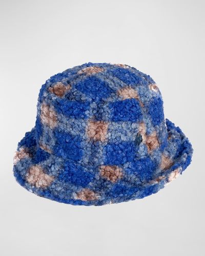 Raffaello Bettini Izzie Bouclé Bucket Hat - Blue