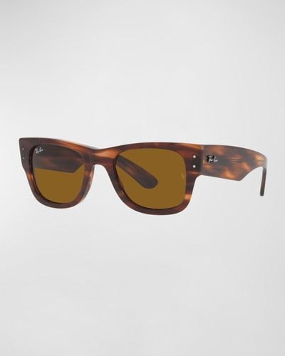 Ray-Ban Logo Square Nylon Sunglasses, 51Mm - Brown