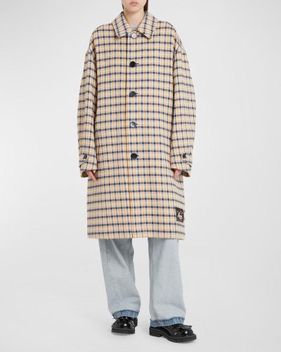 Marni Oversized Reversible Coat With Collar And Cut On The Back Of The Neck - White