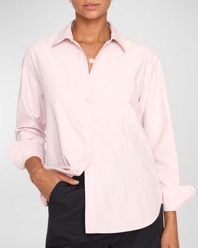 Brochu Walker Everyday Topstitch Button-Down Shirt - Pink