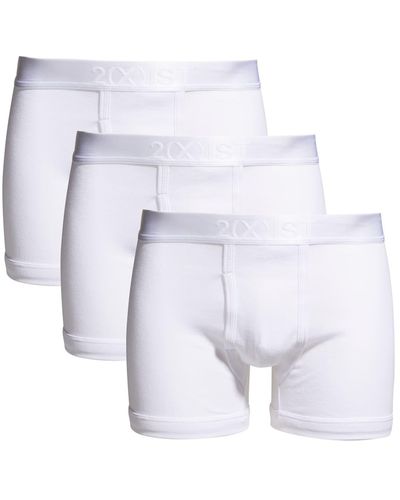 2xist 3-pack Pima Cotton Boxer Briefs - White