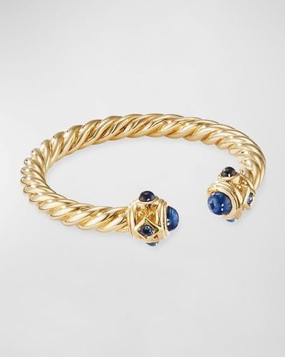 David Yurman 18k Gold Renaissance Ring With Turquoise, Size 5 - Metallic