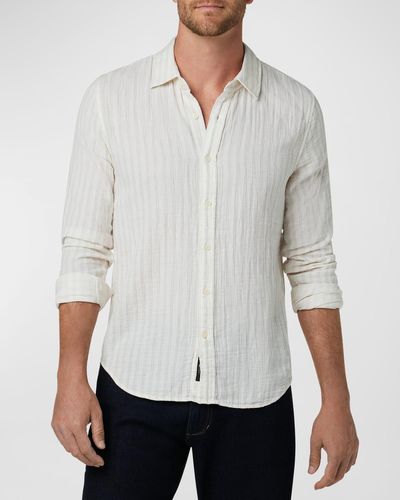Joe's Jeans Theo Textured Stripe Sport Shirt - White