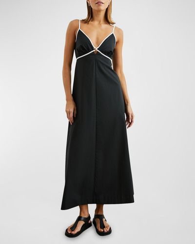 Rails Jessa Contrast-Trim Maxi Dress - Black