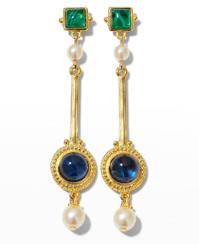 Ben-Amun Byzantine Linear Earrings - Blue