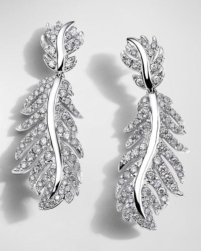 Mimi So Phoenix 18k White Gold Diamond Wavy Earrings