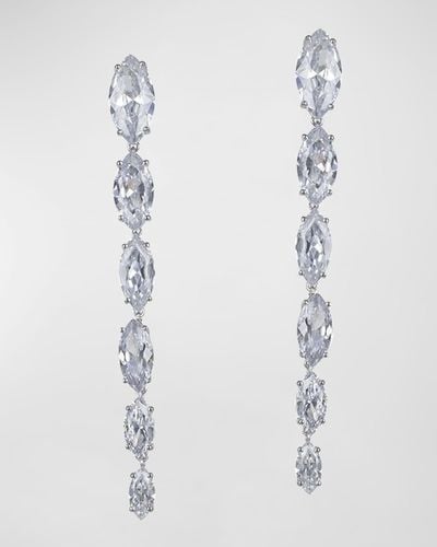 Golconda by Kenneth Jay Lane Marquis Cubic Zirconia Vertical Post Earrings - White