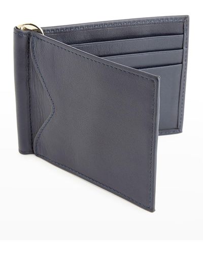 ROYCE New York Personalized Leather Rfid-blocking Money Clip - Gray