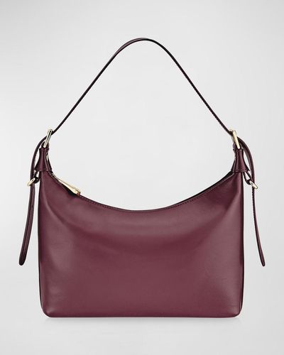 Gigi New York Blake Zip Leather Shoulder Bag - Purple