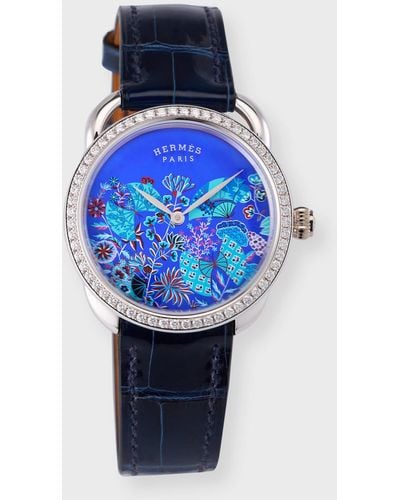 Hermès Acreau Watch, 34mm - Blue