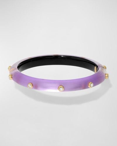 Alexis Crystal Studded Hinge Bracelet - Purple