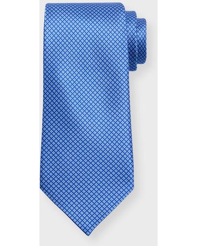Stefano Ricci Silk Micro-Floral Tie - Blue