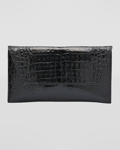 MARIA OLIVER Belen Crocodile Clutch Bag - Black