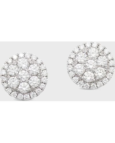Frederic Sage 18k Firenze Ii Round Diamond Cluster Stud Earrings - Metallic