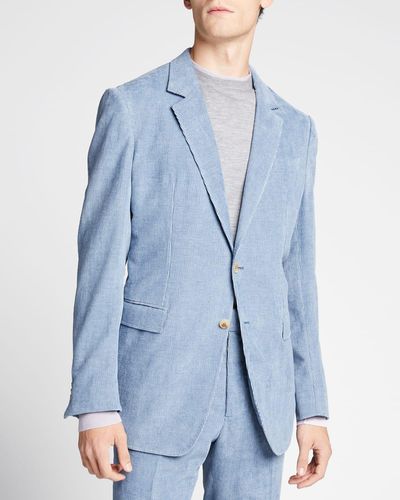 Gabriela Hearst Miller Solid Linen Sport Jacket - Blue