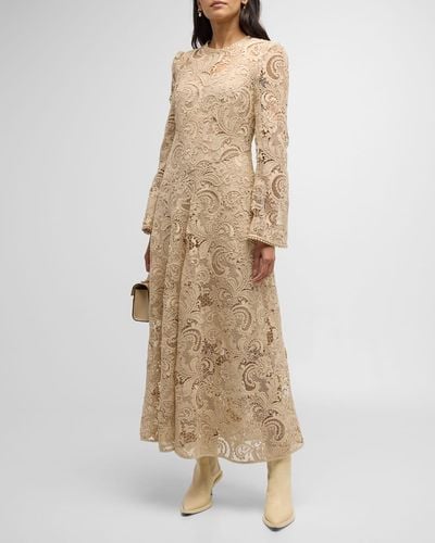 Zimmermann Waverly Lace Midi Dress - Natural