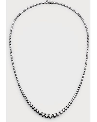 Neiman Marcus 18k White Gold Necklace With Graduated Diamonds - Natural