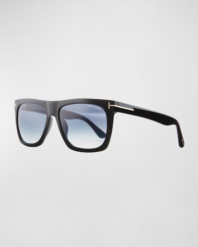 Tom Ford Morgan Thick Square Acetate Sunglasses - Blue