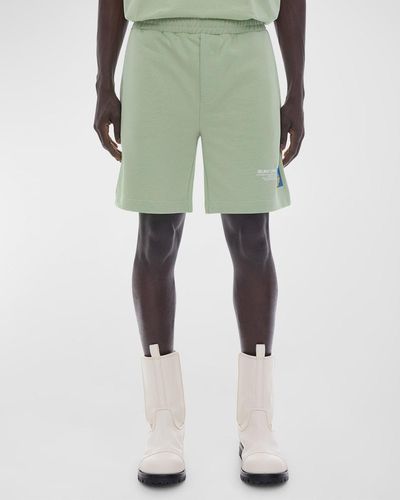 Helmut Lang Photographic Logo Sweat Shorts - Green
