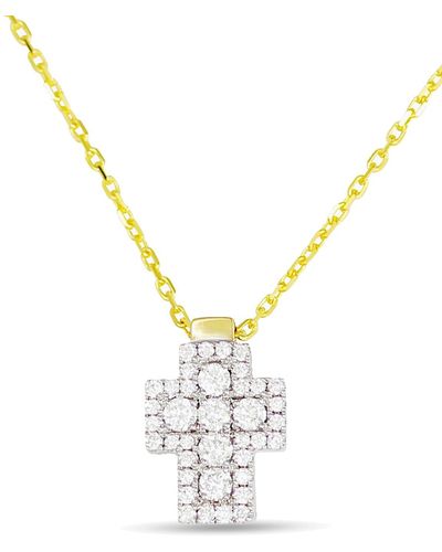 Frederic Sage 18k Firenze Diamond Cross Pendant Necklace - Metallic