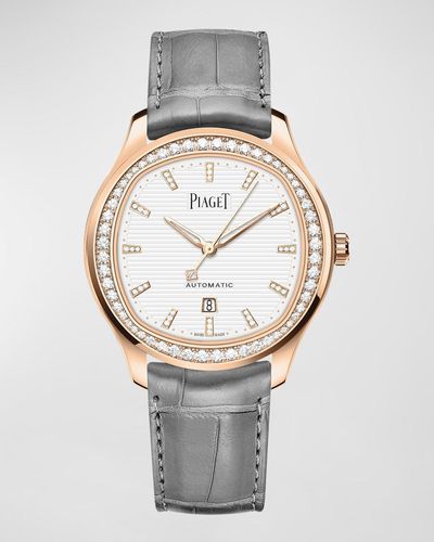 Piaget Polo 36mm 18k Rose Gold Diamond Auto Watch - Metallic