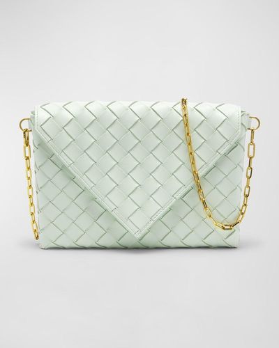 Bottega Veneta Origami Envelope Pouch Bag On Chain - Green