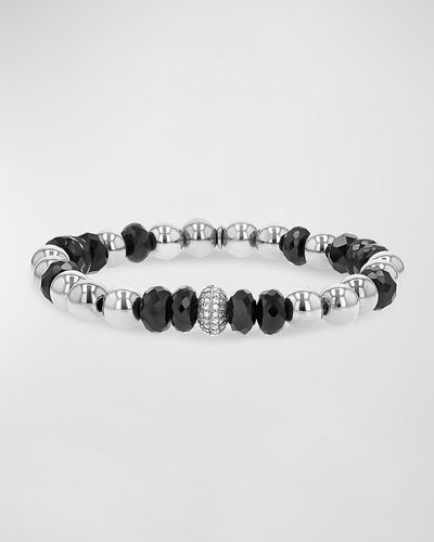 Sheryl Lowe Spinel And Sterling Silver Beaded Bracelet With Diamonds - Multicolor