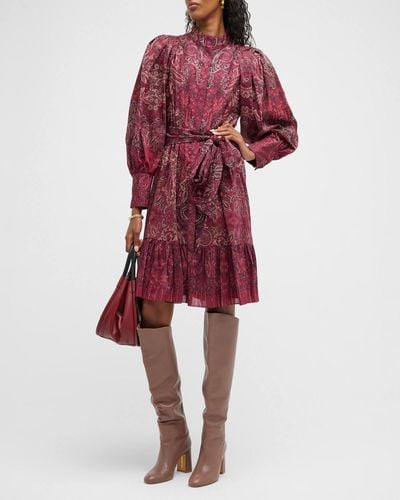 Rue La La — Kobi Halperin Ashlee Printed Silk-Blend Mini Dress in