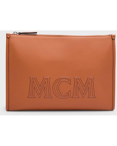 MCM Aren Large Leather Crossbody Bag - Brown