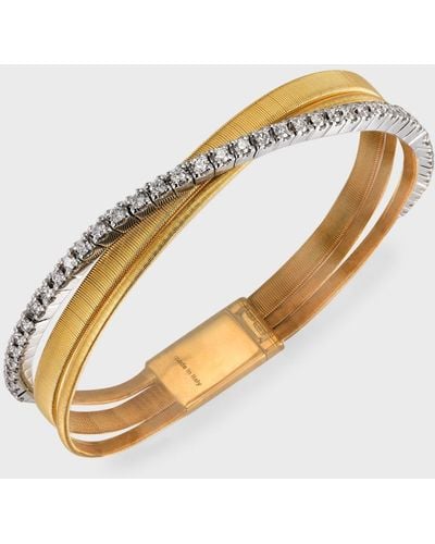 Marco Bicego Masai White Gold 3-strand Bracelet With Diamonds - Metallic
