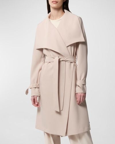 SOIA & KYO Essential Drapey Trench Coat - Natural