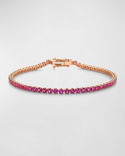 SHAY 18K Rose Mini Sapphire Tennis Bracelet - Multicolor