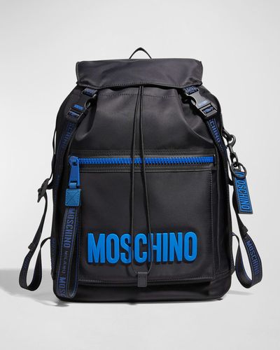 Moschino Recycled Nylon Logo Backpack - Blue