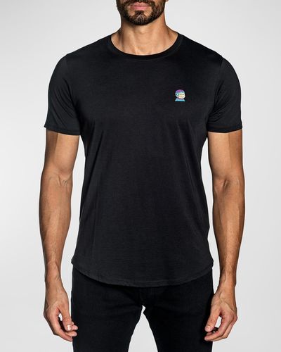 Jared Lang Nft Embroidered Pima Cotton T-Shirt - Black