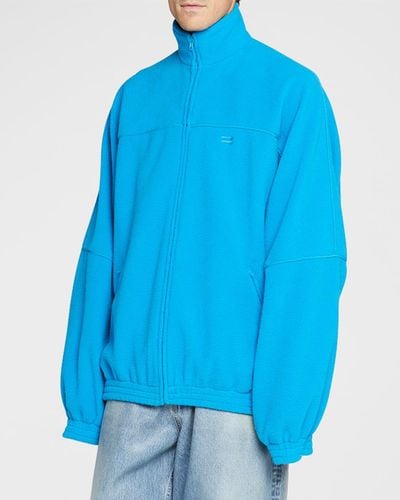 Balenciaga Fleece Track Jacket - Blue
