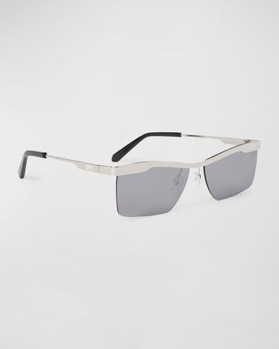 Off-White c/o Virgil Abloh Rimini Metal Rectangle Sunglasses - Metallic