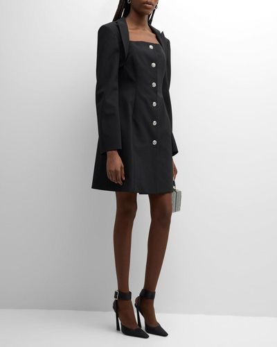 ADEAM Nancy Blazer-shrug Button-front A-line Dress - Black