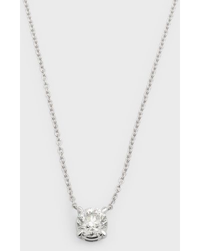 Neiman Marcus 18k White Gold Round Diamond Pendant